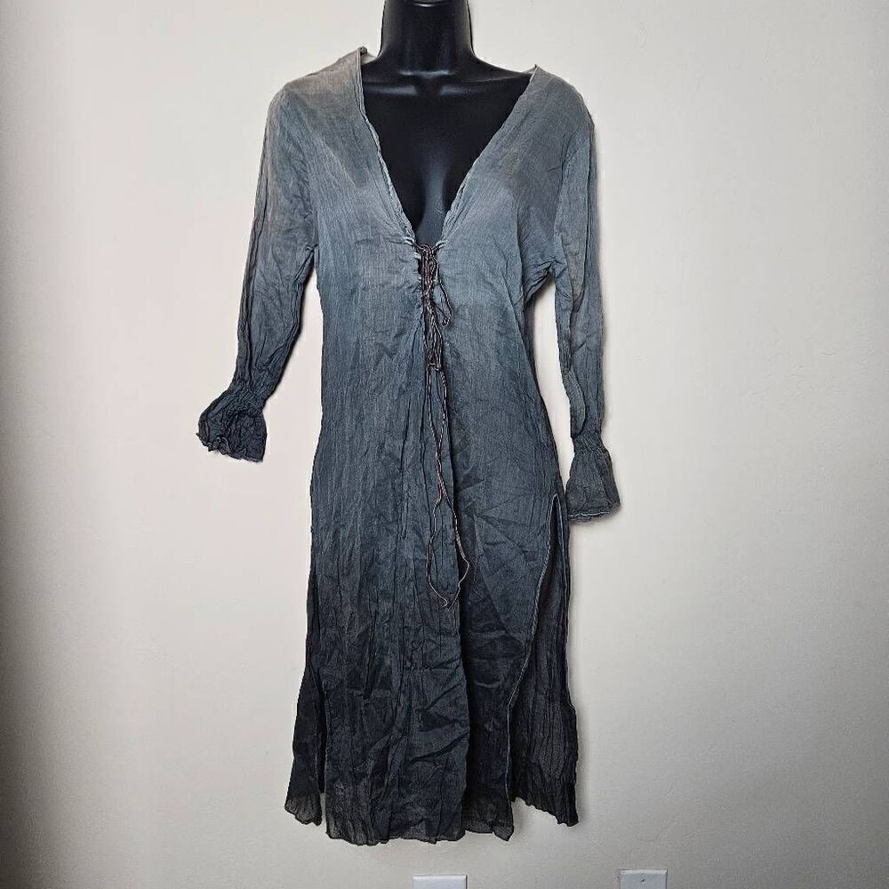 Elegant Long Sleeve Gray Dress